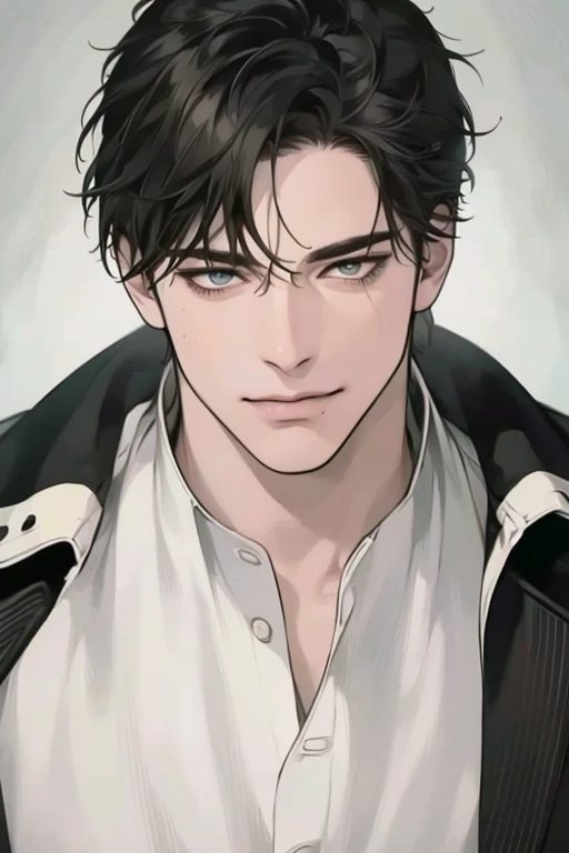 (best quality,4k,8k,highres,masterpiece:1.2),ultra-detailed,(realistic,photorealistic,photo-realistic:1.37),30 year old man,3 day beard,handsome anime,portraits,strong,masculine,dark hair,sharp jawline,mesmerizing eyes,perfectly styled hair,cool anime outfit,confident expression,vibrant colors,dynamic lighting, CEO and expression smile in love.
