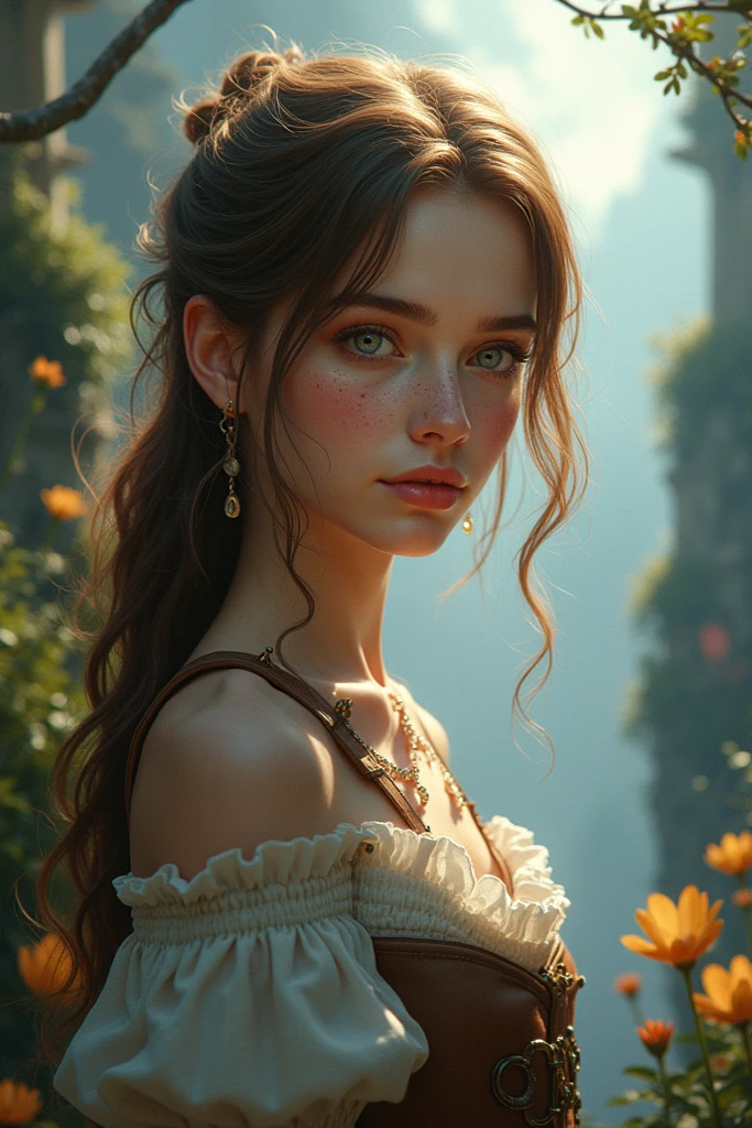 [masterpiece] [photorealistic] (beautiful woman as devil, perfect detailed face, detailed symmetric eyes with circular iris, freckles, dark hair with messy bun), piercing, nose piercing, small tattoo on shoulder, (intricate, smooth, indirect light, approaching perfection, pure form, golden ratio), award winning photo, (8k UHD, high resolution, extremely detailed, hyperdetailed, realistic, stunning realistic photograph, sharp focus, 3d render, octane render, cinematic, trending on artstation, hard shadows) by Greg Rutkowski