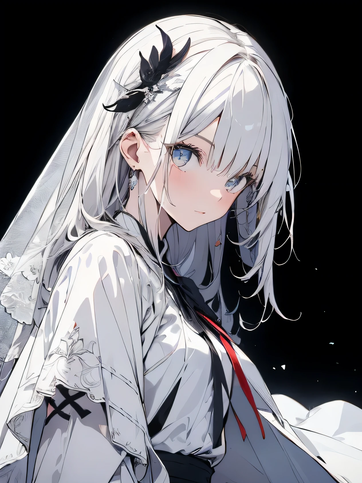 (White Background:1.5)A girl drinking from a wine glass and getting tipsy, Wearing a princess dress、Long purple hair, Pale red eyes, Embarrassing

