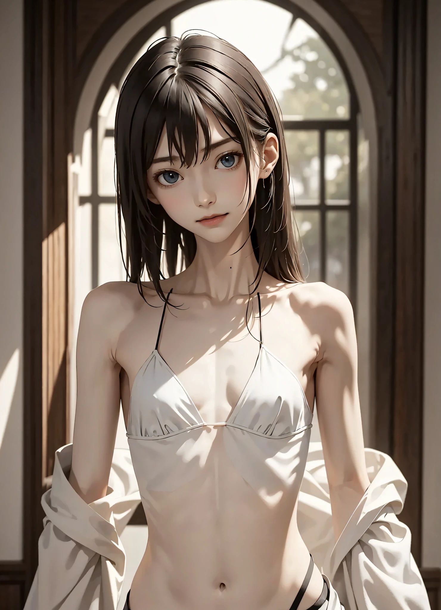 Thin arms,Narrow shoulders,公式art,  Unity 8k Wallpaper,  super detailed, beautiful, beautiful, masterpiece,  best quality, Darkness,  vibe, mystery, Romanticism, Creepy, literature, art, fashion,  victorian , race