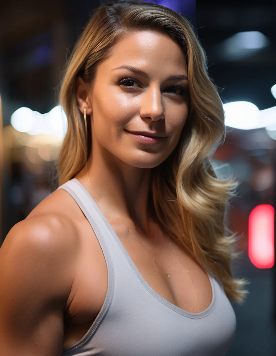Femme en soutien-gorge de sport à la salle de sport, fille sexy aux yeux bleus, Portrait de Sophie Mudd, Portrait de Korina Cope, cheveux blonds et grands yeux, selfie d&#39;une jeune femme, Son maquillage, maquillage naturel, Regardez directement dans la caméra, Visages avec artgrammes, Maquillage subtil, Superbes photos de tout le corps, dans la pièce, gros seins pleins, une blonde, latine, salle de sport