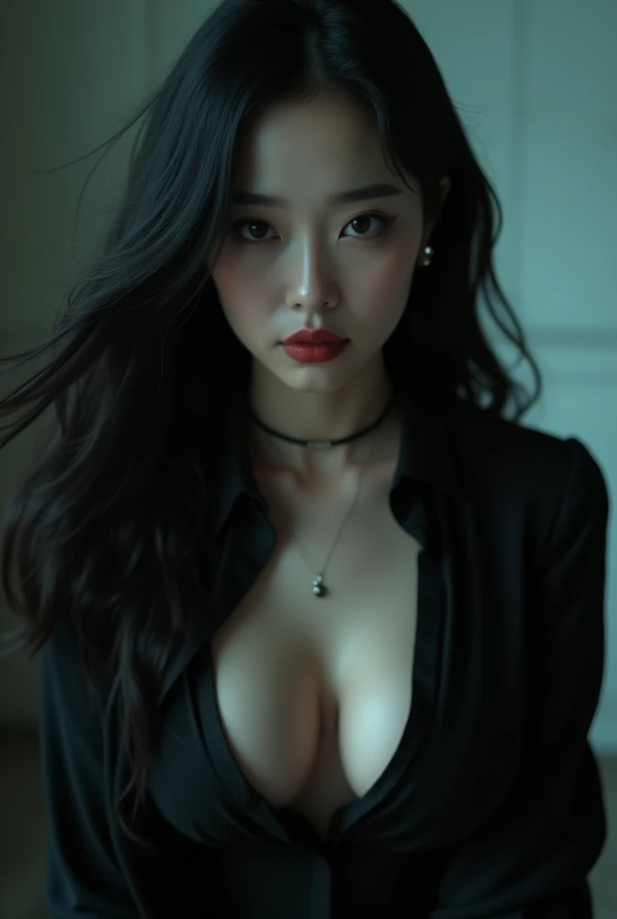 (best quality, very detailed, realistic:1.37), god of death, dark atmosphere, complex skeletal structure, Celestial Light, flowing black cloak, giant scythe, empty eye sockets, skeleton hand, ominous presence, dramatic lighting, Foggy background, supernatural power, unforgettable expression, creepy atmosphere, There is a spectrum, Sinister atmosphere, otherworldly beauty, Exquisite craftsmanship, winding ribbon, difficult to understand, Ghastly elegance, spectral creatures, hauntingly beautiful, eternal guardian, a transcendent being, eerie silence, Bone-chilling power, hauntingly realistic, malevolent energy, Gothic aesthetics, Mysterious atmosphere, etheric realm, a menacing presence, floating soul, mysterious figure, unforgettably captivating, beautiful face, sexy clothes, succubus, red lips, whole body, beautiful bridge, high heel