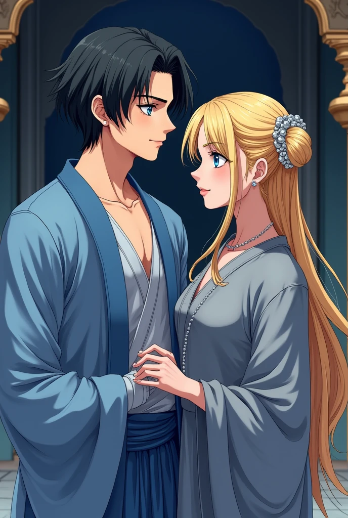 ((highest quality)), ((masterpiece)), (be familiar with), perfect face、blondes、Blue eyes、Enchanted body、mature and beautiful woman、marriage、China dress、necklace、ring、bangles、hair ornaments、black old male、Skinny man、hug each other、bikini man、Beautiful woman and old-aged blackman、naked muscle man、bodybuilder muscle man、ugly man、asian guy、age difference、ugly men、Political marriage