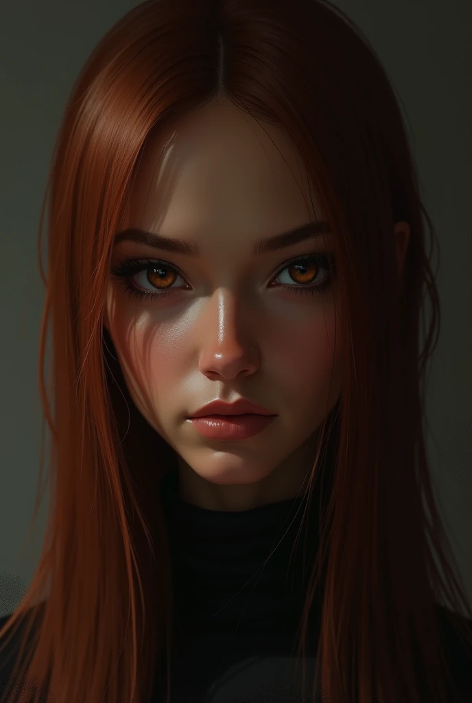 photorealistic, raw photo, 8k, 1girl, red hair, yellow eyes, 20 yo, --ar: mobile