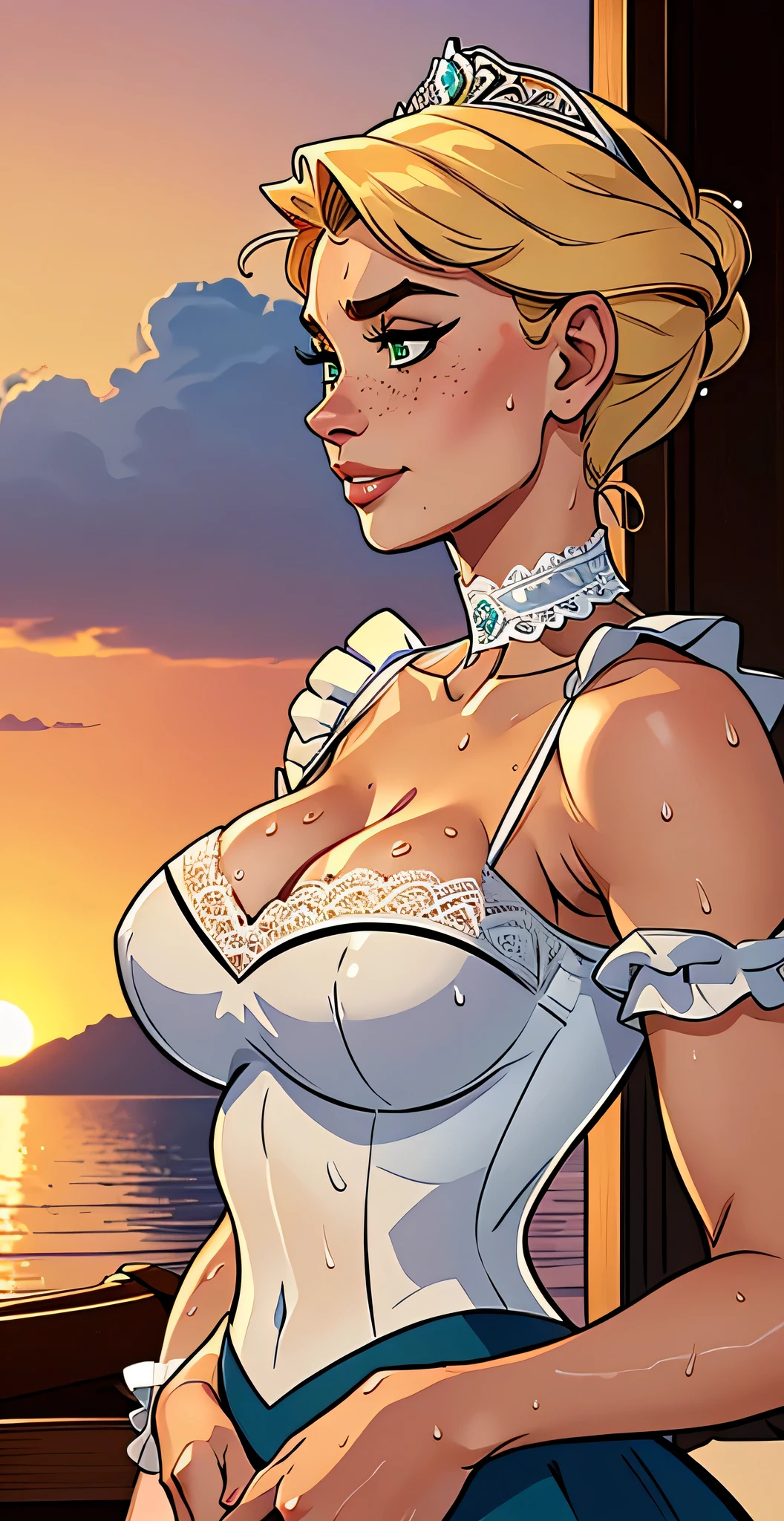(Best Quality,Unparalleled Masterpiece:1.4),Ultra-Detailed CG 4K,(Ultra-Detailed Clear Absurdly-Vivid Mint Big Eyes:1.2),Gorgeous Round Detailed Face(Voluptuous:1.4)(Gigantic Breasts:1.8)(Voluminous Long Blonde Hair: 1.4),ADULT(Bangs, Sidelocks:1.2)Seductive(intricately detailed wedding dress:1.3)(Zelda)(Celestine Lucullus: 1.2)(Solo:1.4)(1Girl: 0.5)(Facing Viewer:1.2)(arms behind back:1.2)(Cowboy Shot:1.2)(from above:1.1),Skindentation(Curvaceous:1.4)(Curvy:1.4)(Bimbo: 1.4)(Normal Waist: 1.2)(Thick Lips: 1.3)small-nose(light smile: 1.2)(Wedding veil)(Wedding outside:1.4)forest