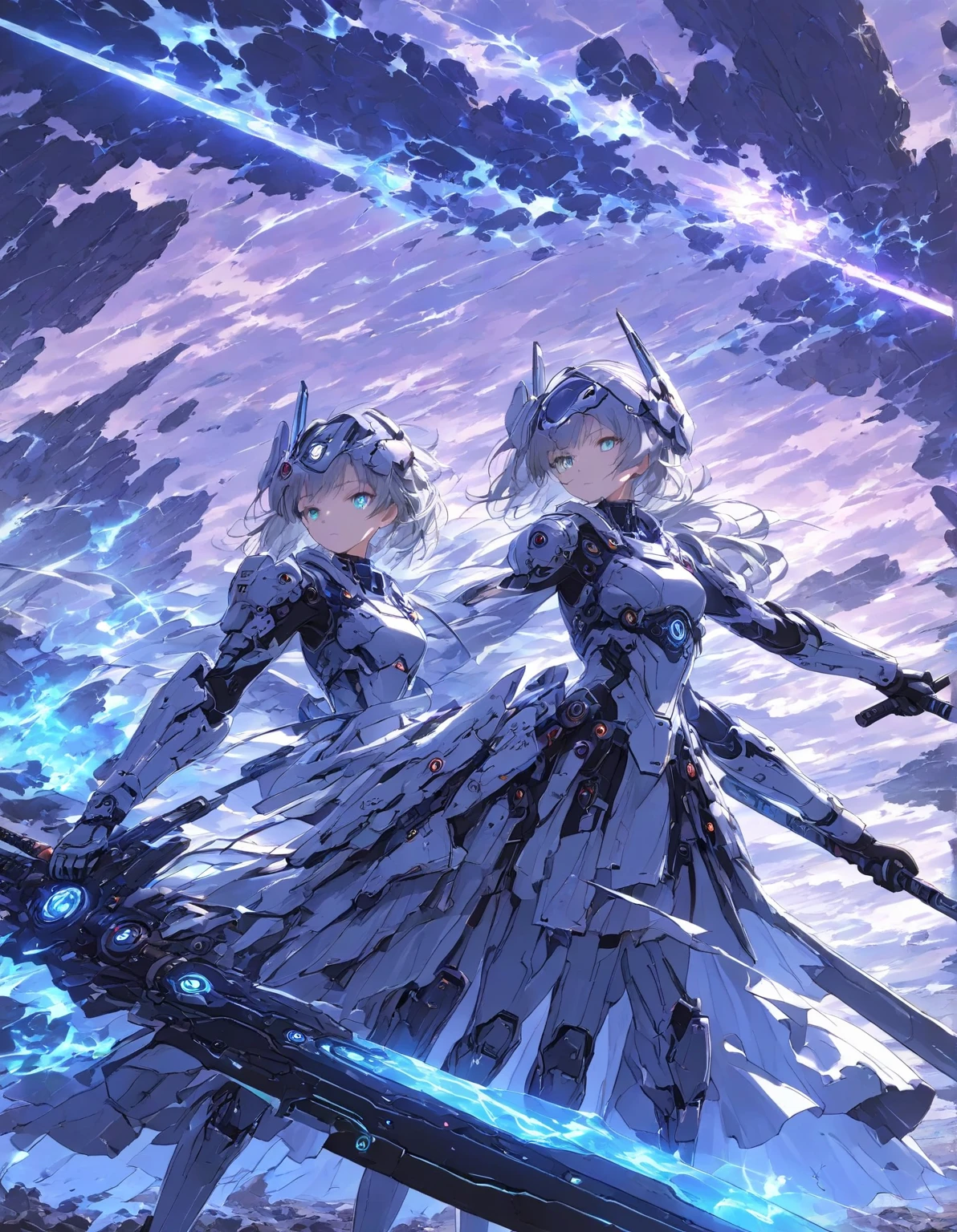 (((highest quality、first-class、masterpiece、Normal body、8k、Detailed face、Ultra-precision、Normal hand、Normal finger、5Finger、Highest)))Brightly colored hair、Silver-turquoise hair、Short Hair、Shortcuts、Sleeping habit head、Unshaven Head、Small breasts、Beautiful body、Ultimate Hero、Brave Princess Knight、Metallic Night、Sword of Light、Metallic Sword、Sword and magic circle、Magic Sword、The Great Magic of Light、huge magic circle、metallic Silver、enamel(Metallic Tiara、Metallic Dress Armor、metalic armor、Metallic Leotard、Metallic Leotardアーマー、Metallic Belt、Metallic Half Cape)、enamelカラー、enamelシルバー、Blue and scarlet odd eyes、Shining Knight