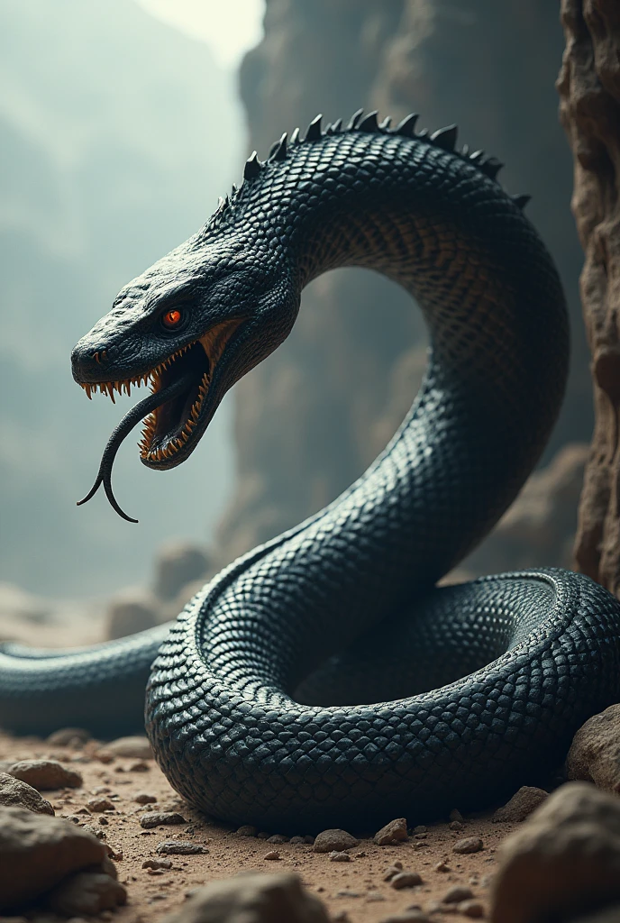 Very strong black cobra with muscles