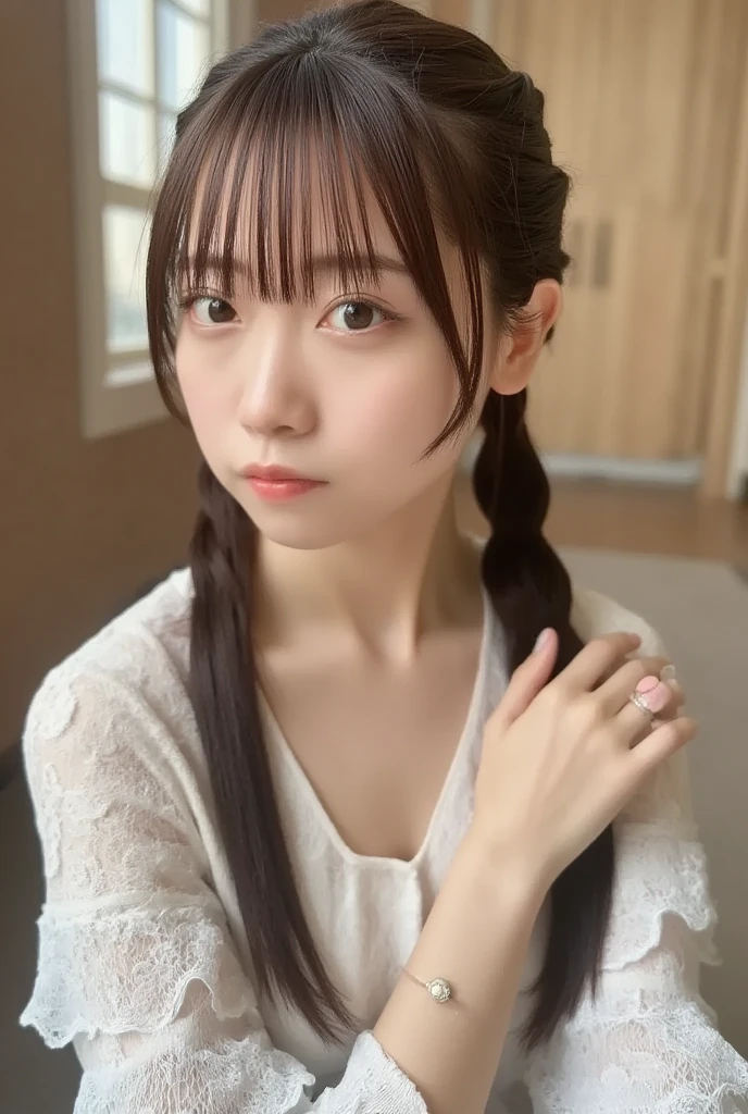 Heisei Gal Makeup and Poses、(photo Realistic:1.4), (hyper Realistic:1.4), (Realistic:1.3), (      smoother lighting      :1.05), (Improving the quality of cinema lighting:0.9), 32K, 1 person,20 years old, Realistic lighting, Backlight,  The light hits the face,    ray tracing , (   bright light:1.2), (Improved quality:1.4), (Highest quality Realistic textured skin:1.4),  (  improving skin texture :1.1),((   very accurate anatomy   :1.0)), (  improving skin texture :1.1),  (      smoother lighting      :1.05), 32K,      Japanese woman with perspective , fine grain,    detailed face   , (   film grain  :1.1),( ハイライツ :1.1),   High resolution  ,    natural look , Kind eyes, Improves hair quality,  Delicate Shading   , Transparent muscles,    Graceful Posture,       beautiful eyes   ,    vivid details  , Soft light reflection, Beautiful contours, Delicate skin tones, Thin hair type,   pictures of cute Japanese women   々  beautiful Japanese woman  {x}  Highlight Your Body Lines  ,
