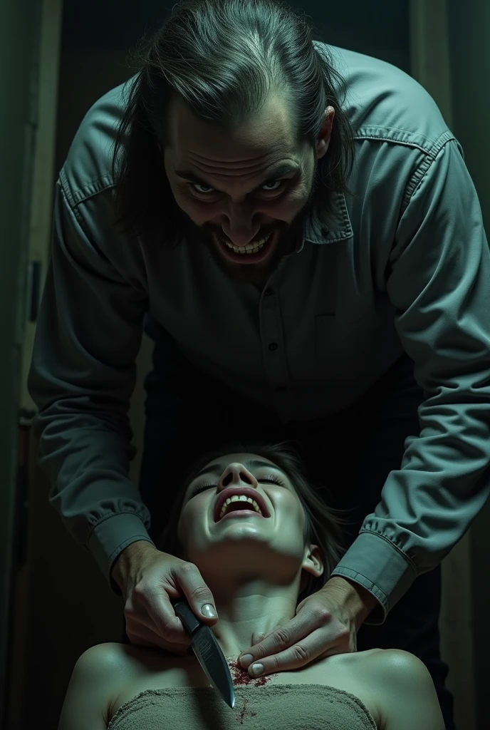 Man laughing at injured woman