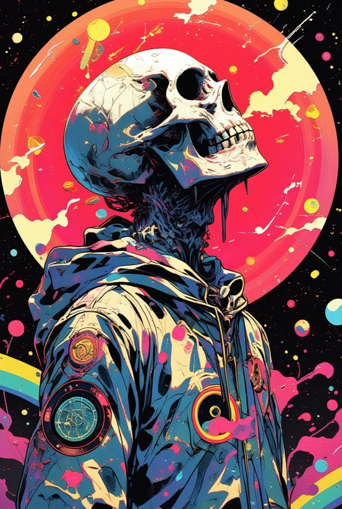   Illustration of a Man with a Skull  ,  Background is petals、Crumbling Petals 、 lsd tattoo design  ,   Psychedelic Illustrations  , alex pardee, His head is a skull  ,  Josep Pushman , Shamanistic horror LSD art, LSD Trip, retro   Psychedelic Illustrations  , ,  Man with a Skull Thinking About Life ,   illustration Daily Deviation  ,   colorful illustrations,  Psychedelic Space Horror 、Pouring Petals