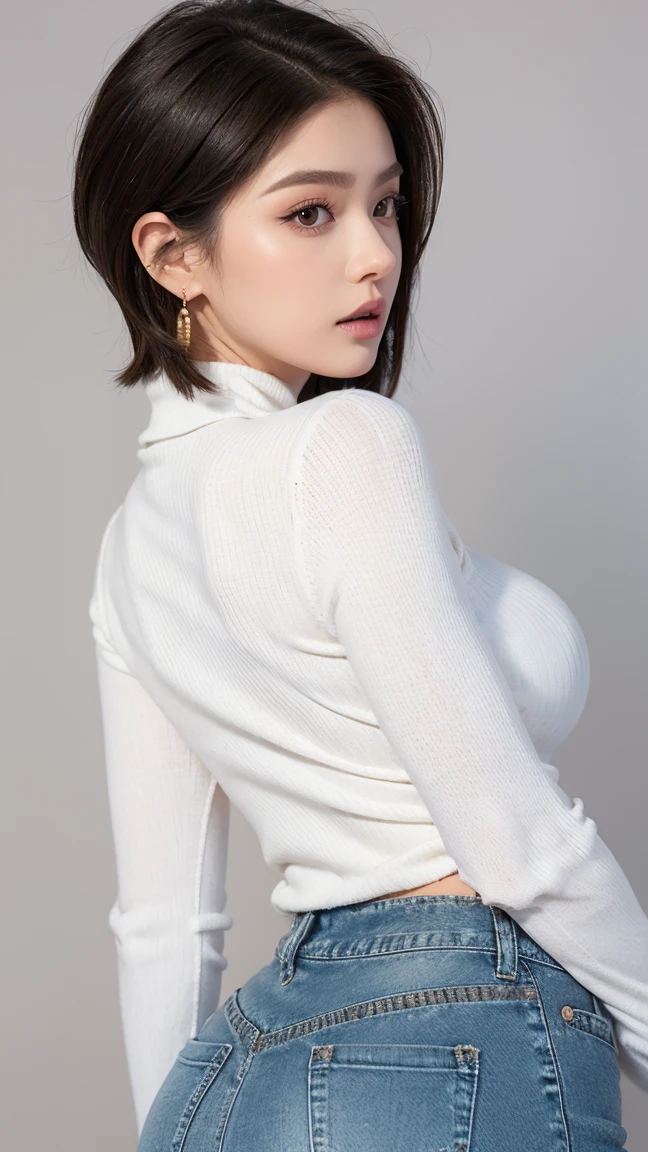 ((top-quality、8K、masterpies:1.3、Being in the gym、Power Rack、Brown Shorthair、Long Sleeve High Neck Long Pants Yoga Wear,Black walls、(())、From the knee up))、1girl in、Slim Beauty:1.3、Super Detail Face、Delicat eyes、二重まぶた、facial expression of smile、full body Esbian、Suntan-Skin、20yr old、bobhair、short-cut、erotick、Sensual look、stare