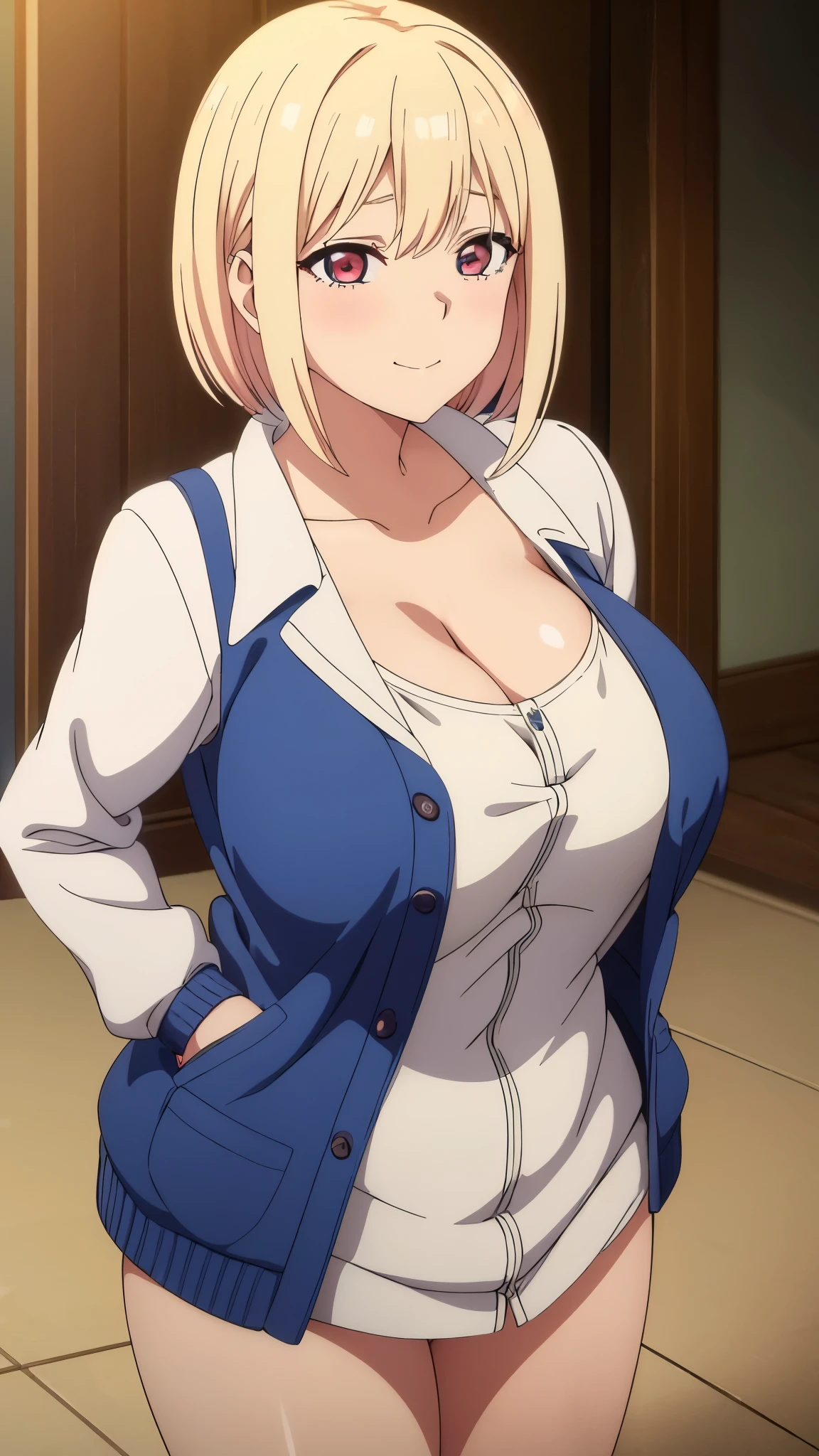 (((masterpiece))),fuyumi itadori, Anime girl characters, 1girl, solo, looking at viewer, medium hair long sleeves, cleavage, bigger breasts, closed mouth, collarbone, jacket, open clothes, open jacket, blue jacket, ground vehicle, sports bra, tall girl, horny, big ass, beautiful face,Charming,  anime visual of a cute girl, screenshot from the anime film, & her expression is solemn, ahegao face, in the anime film, in an anime, anime visual of a young woman, she has a cute expressive face, still from anime, perfect breasts, she is tall, All bodies visible, ahegao face, the face is ahegao, she is horny, A perverted face, she so perverted, she smile so perverted, hd picture, 4k quality, details of the face is so good,bigger breasts, ,change her face and make her face hd and pretty😍, make her face like nakano ichika , she is masturbating