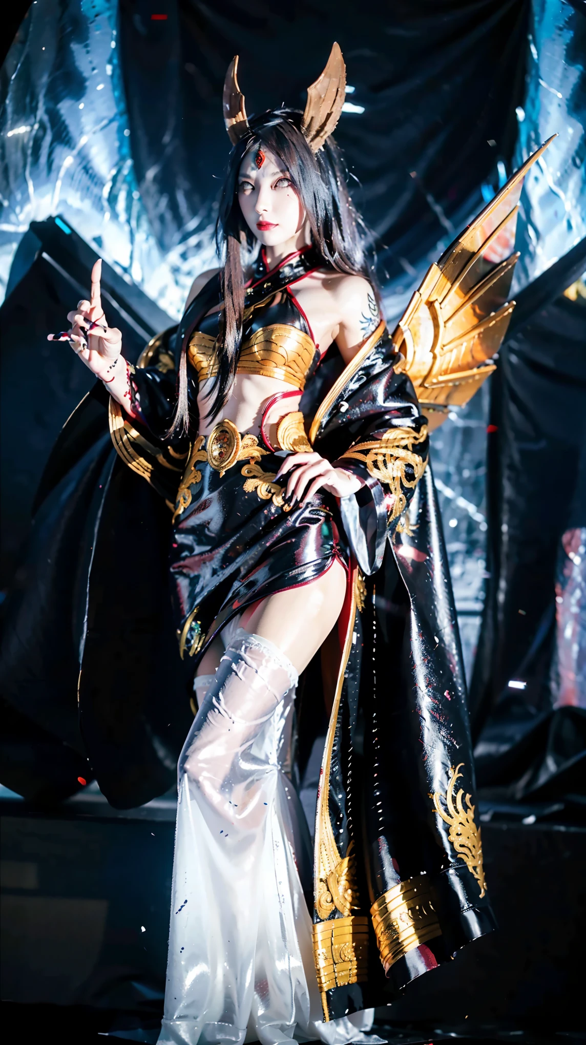 Stag、Flame Tail、Membrane-like wings、Hands close to a person、hell