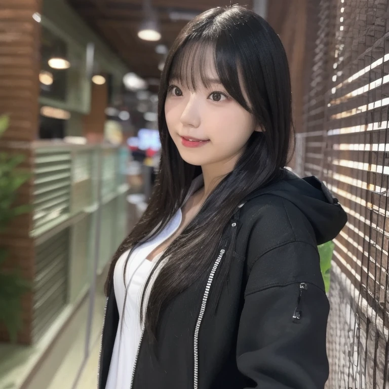 (8k, RAW photo, best quality, masterpiece:1.2), ultra detailed, ultra high res,
(realistic, photo realistic:1.37), high detail RAW color photo, professional photograph,
an extremely delicate and beautiful, extremely detailed, 8k wallpaper, Amazing, finely detail, huge file size, official art, extremely detailed CG unity 8k wallpaper,
extremely detailed beautiful girl, extremely detailed face, extremely detailed eyes, extremely detailed skin, extremely detailed fingers, extremely detailed nose, extremely detailed mouth, perfect ???????, highly detailed background, extremely detailed clothing,
1girl, (18 years old:1.2), teenage, cute girl, famous japanese idol, kawaii,
(small breasts:1.2), realistic body, ,
fair skin, shiny skin, slender body, good figure,
black hair, long straight hair, (blunt bangs:1.2),
smile, cute, young, cute face, baby face, realistic face,
beautifully detailed eyes, drooping eyes, beautiful big eyes, large dark eyes, beautiful and clear eyes,
(hoodie:1.2), short sleeve, short pants, thigh, necklace, earrings,
looking at viewer, cowboy shot, front view, standing posture, contrapposto,
outdoors, (night:1.2), neon city, neon light, neon sign, public, crowd,
dynamic lighting,