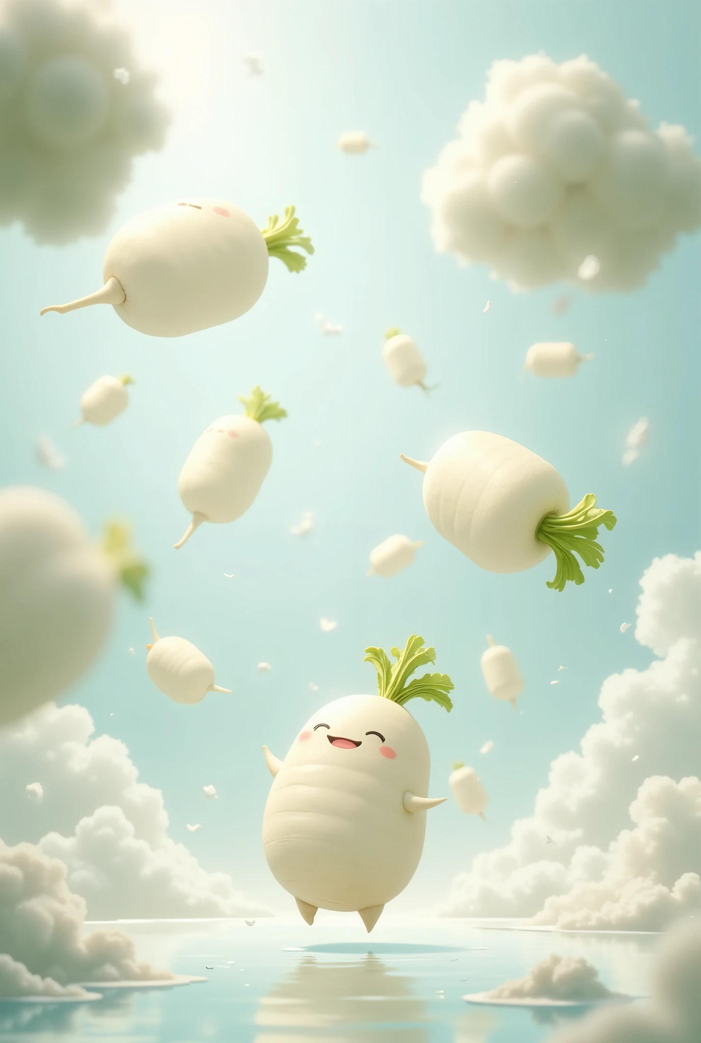 (masterpiece:1.2,Superior Quality,Mirror finish,, Movie experience ,  best illustration :2.0, super detailed),8k,wallpaper, Rain of Petals ,( Japanese white daikon :2.0),(Daikon is falling from the sky :2.0),( daikon petals are falling from the sky:2.0),( daikon daikon soars :2.0),("Daikon"),(Front:2.0),(dynamic),(cute:2.0),(cuteイラスト:2.0)