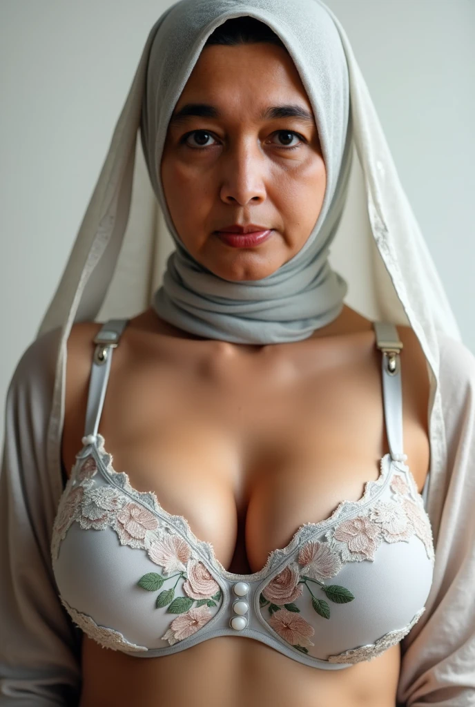 face looking to camera, looking at us, face looking to viewer, view from side behind, thick ass, full naked, full body shot, medium breast, saggy breasts, turkish woman, 30 years old, white skin, natural skin textured, showing all body, full nude, naked, nude, full body photos, wearing hijab, (cinematic:1.3), intricate details, (ArtStation:1.2)