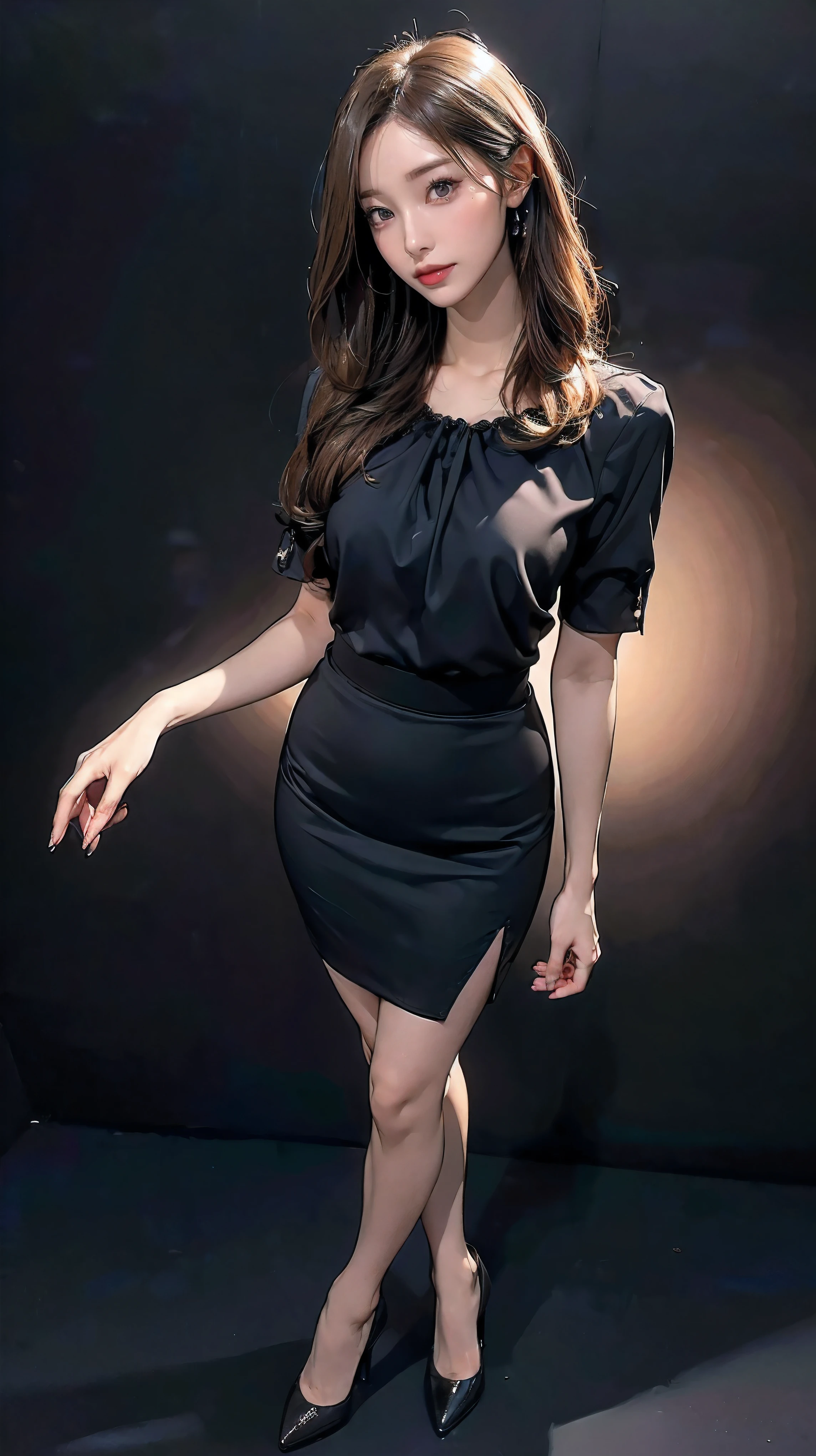 ((highest quality, 8k, masterpiece: 1.3, Realistic)), (close:1), (Looking at the audience), Mature and attractive woman sitting on chair, Cross-legged, Business Wear, Curvy:0.5, Angry, Empty locker room,