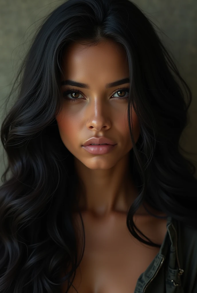 beauty black girl, african etnic, black skin, full large breasts