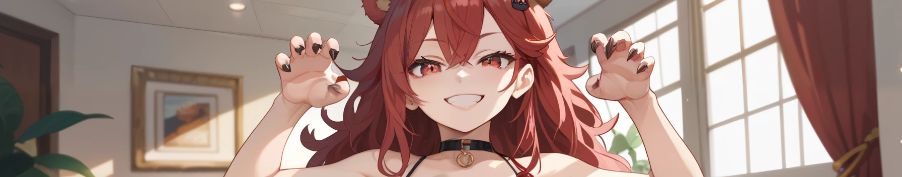 masterpiece, top quality, best quality, (sexual), 1girl, (upper body), (standing), Mitsuri,  (long hair), seductive expression, sultry face, (love goddess), red eyes, (erotic),, ,open mouth, fangs, tongue out, very long tongue, drooling),