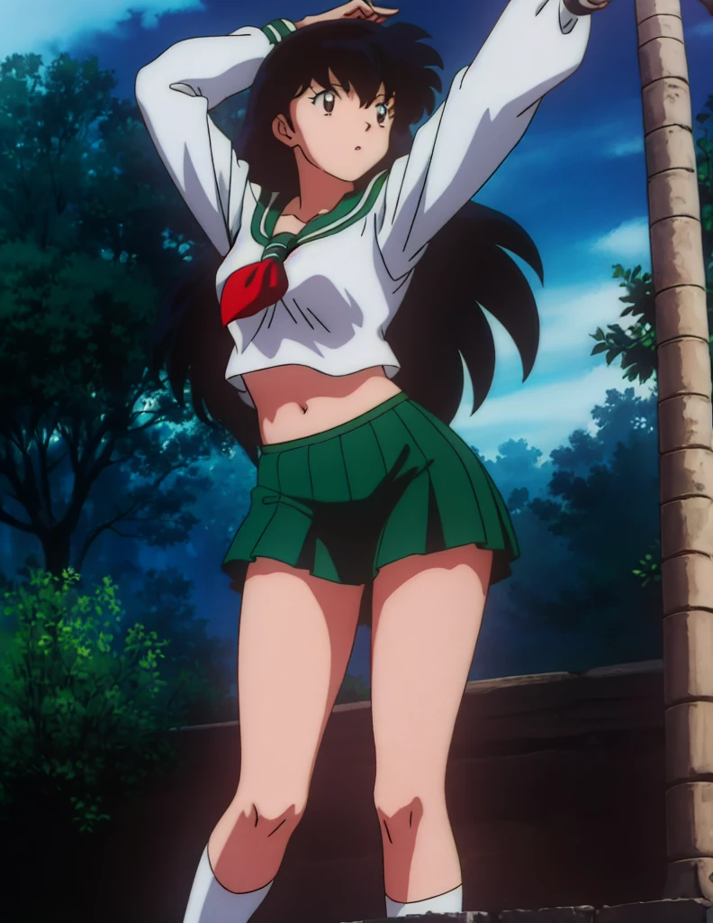 wearing cheerleader outfit,(day:1.7), Japan, Tokyo, classroom, (upskirt:1.8),(from very below,ceiling:1.5),(full body shot), (cute-cheerleader-uniform-costume:1.9),black_hair,Long_hair,Bangs,ponytail,cleavage,(rope shibari over the clothes:1.8),(arms up,tie both wrists together:1.5),(stand split leg:1.8, i-balanced:1.9, show white-high-cut-panty from micro-miniskirt:1.6),white-crotchless-panties, cameltoe, erotic, 1 girl,Manga,20yo,mature female,Beautiful Finger,Beautiful long legs,Beautiful body,Beautiful Nose,Beautiful character design, perfect eyes, perfect face,(frown,closed mouth,clench teeth,disgust,crying,opened eyes tightly,glareing,anger,sad,nose-blushing,:1.2), looking at viewer, official art,extremely detailed CG unity 8k wallpaper, perfect lighting,Colorful, Bright_Front_face_Lighting, (masterpiece:1.0),(best_quality:1.0), ultra high res,4K,ultra-detailed, photography, 8K, HDR, highres, absurdres:1.2, Kodak portra 400, film grain, blurry background, bokeh:1.2, lens flare, (vibrant_color:1.2) (Beautiful,medium_Breasts:1.4), (beautiful_face:1.5),(narrow_waist),