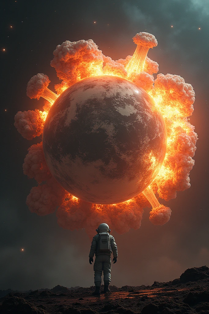 A movie poster in the style of Disney Pixar titled “hero shima” with an atomic bomb going off in the background