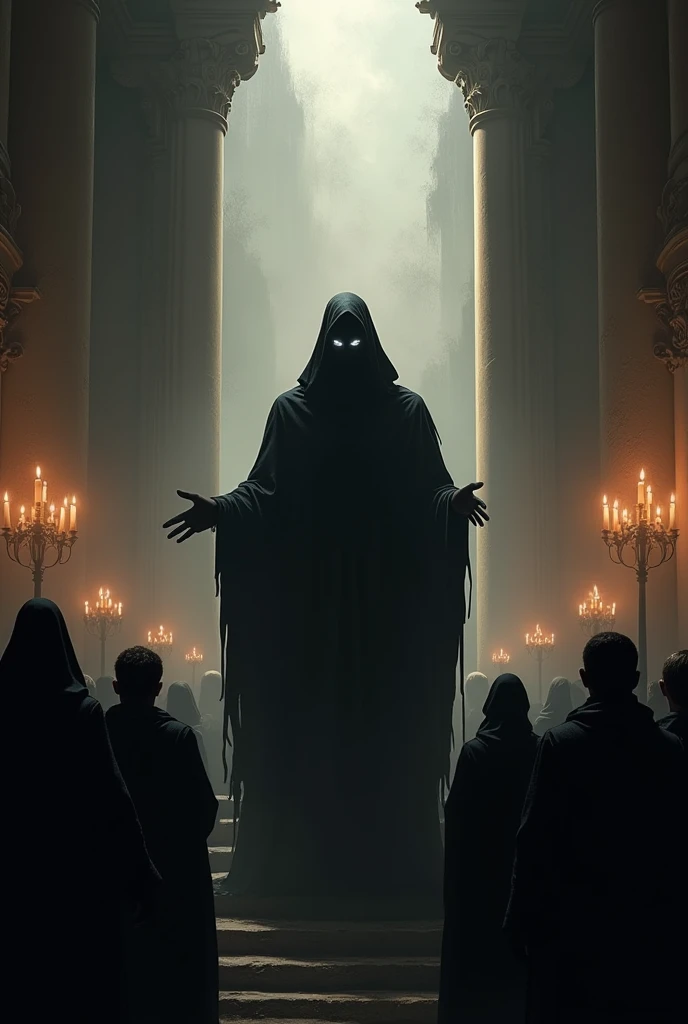 Make me the Antichrist ! Make me a silhouette of him at a lecture deceiving people.