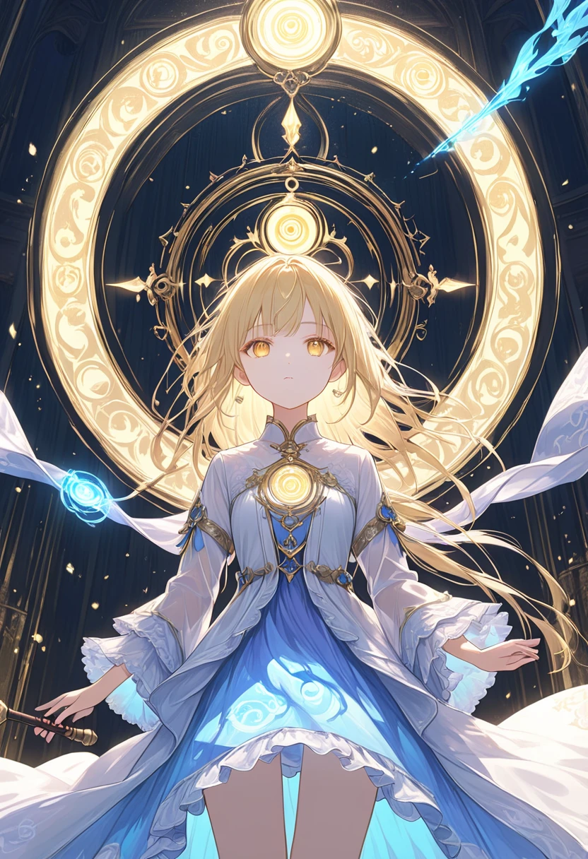 （masterpiece, best quality, ultra high resolution), 1 girl, White tights, ((light brown, light brown hair:0.7), cut long hair, pale skin, ((blue Eye)), luminescent_Eye, neon Eye, (ultra detailed Eye, Beautiful and detailed face, detailed Eye), ((center)), Smile, ((广角镜head)), for the audience, eye level, (blurry, bright snowy, winter), medium breasts, looking at the audience, ((half closed Eye)), ((perfect hands)), (((head,waist，crotch， in sight))), ((Put your hands behind your back)), empty Eye, beautiful lights, external, Outdoor activities, background, clear topic, 18 years old