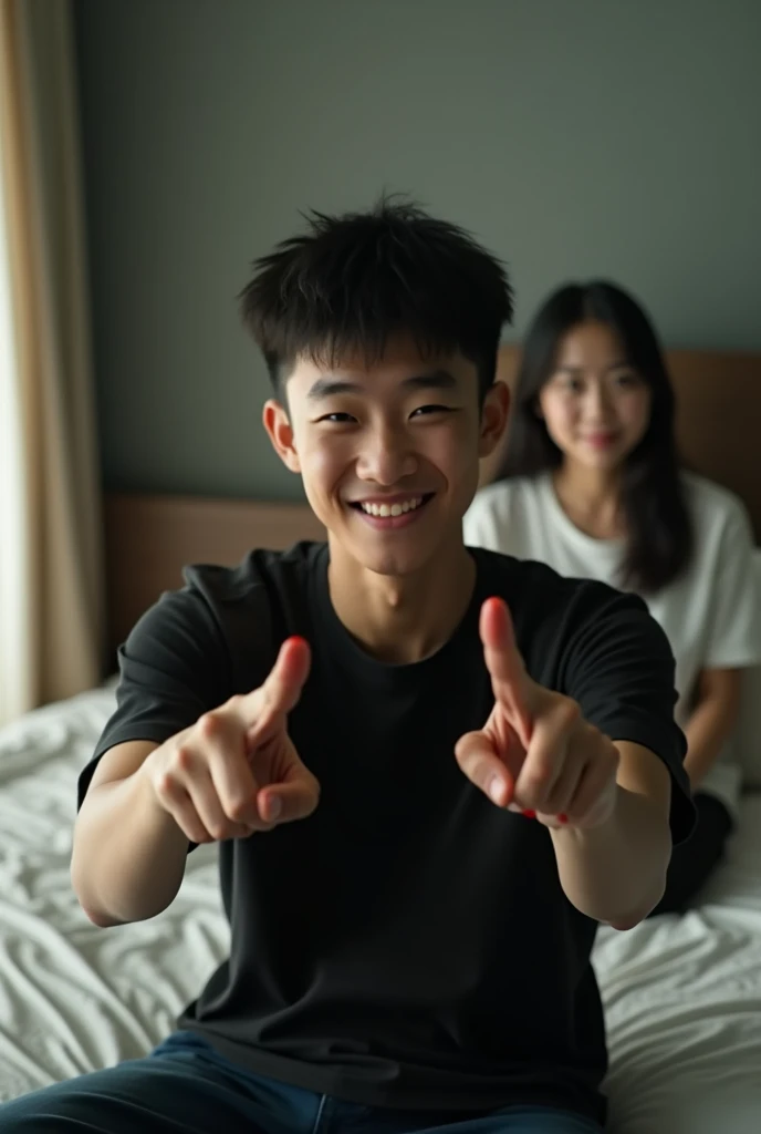 There was a man sitting on the bed,The bed was covered with a blue blanket, Lu Ji, nanquan, jinyiwei, korean muscle boy 2 1 years old, ruan jian, Yang Qi, Li Zixin, he is happy, ruxing gao, Chen Zezhou, leaked photo, bian luan, xintong chen, sit on a bed, wenfei ye