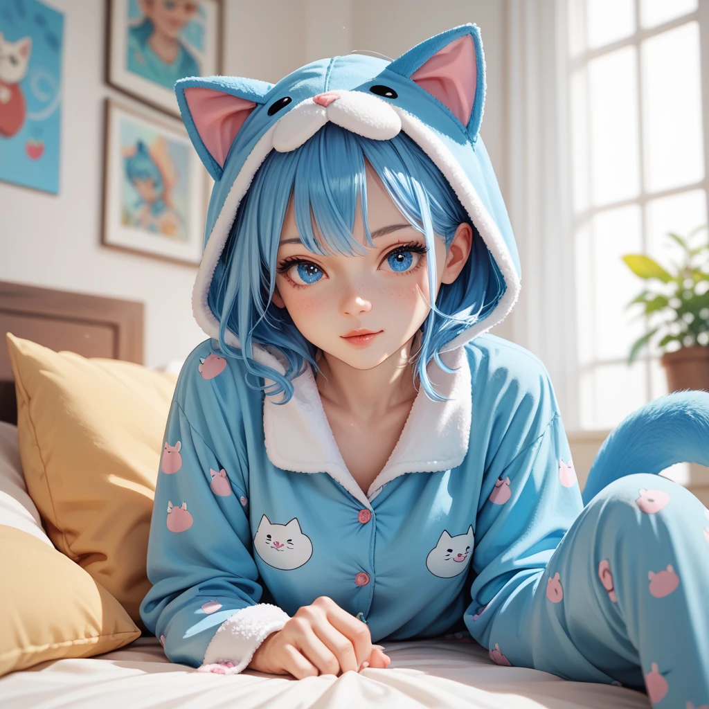 ((Best quality)), ((masterpiece)), (detailed:1.4), 3D, an image of a beautiful cyberpunk female,HDR (High Dynamic Range),Ray Tracing,NVIDIA RTX,Super-Resolution,Unreal 5,Subsurface scattering,PBR Texturing,Post-processing,Anisotropic Filtering,Depth-of-field,Maximum clarity and sharpness,Multi-layered textures,Albedo and Specular maps,Surface shading,Accurate simulation of light-material interaction,Perfect proportions,Octane Render,Two-tone lighting,Wide aperture,Low ISO,White balance,Rule of thirds,8K RAW,naked hoodie, 1girl, virtual youtuber, solo, tail, gawr gura, navel, blue eyes, multicolored hair, fish tail, hood, looking at viewer, smile, blush, bangs, blue hair, sitting, breasts, streaked hair, shark tail, hair ornament, grey hair, large breasts, animal hood, long sleeves, blunt bangs, blue hoodie, bandaid, choker, hood up, grin, grey background, collarbone, sharp teeth, bubble, shark girl, stomach, long hair, blue nails, shark hood,