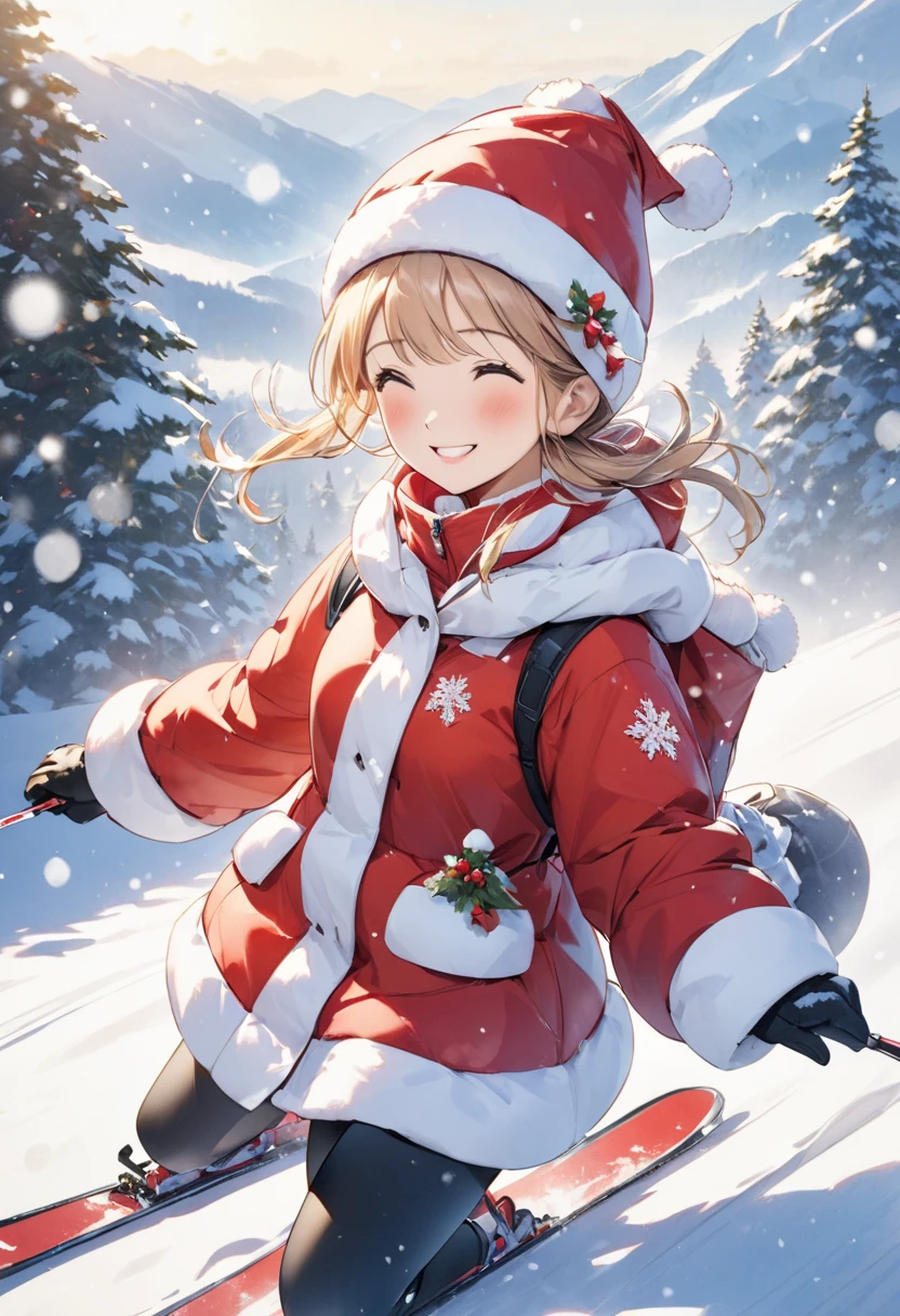 north pole, Aurora Borealis, Cute Girl, Happy face, Brown skin, masutepiece, of the highest quality, Highest image quality