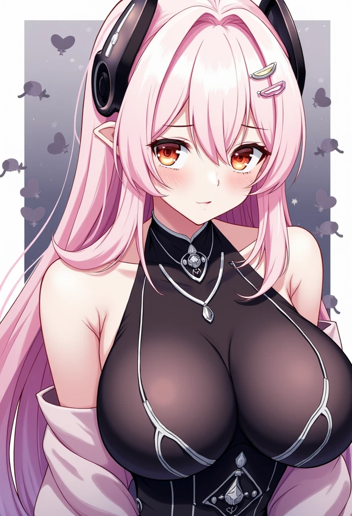 masterpiece, best quality, 4k, brown and pink hair, brown hair, multicolored hair, ((streaked hair,)) succubus horns, huge breasts, white dress, pov selfie, cleavage, indoors, wide hips, gyaru, hair ribbon, pink eyes, smile, panty peak, pink theme, 1girl, chromatic aberration, from below, looking down, plant, window, sakura, dynamic, squatting, tongue out, succubus wings,