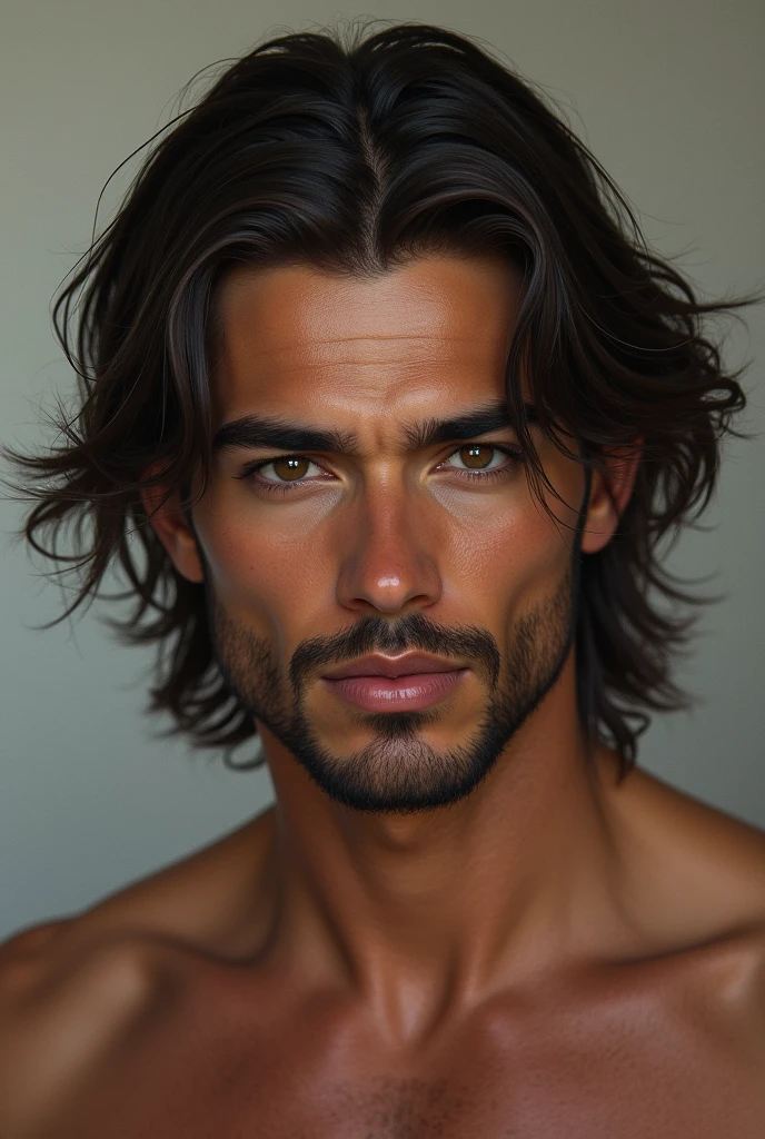 douyin sexy boy long hair and tan skin