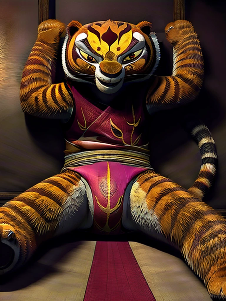 Master Tigress, Kung Fu Panda, DreamWorks Animated, Diaper, Lying in Bed 