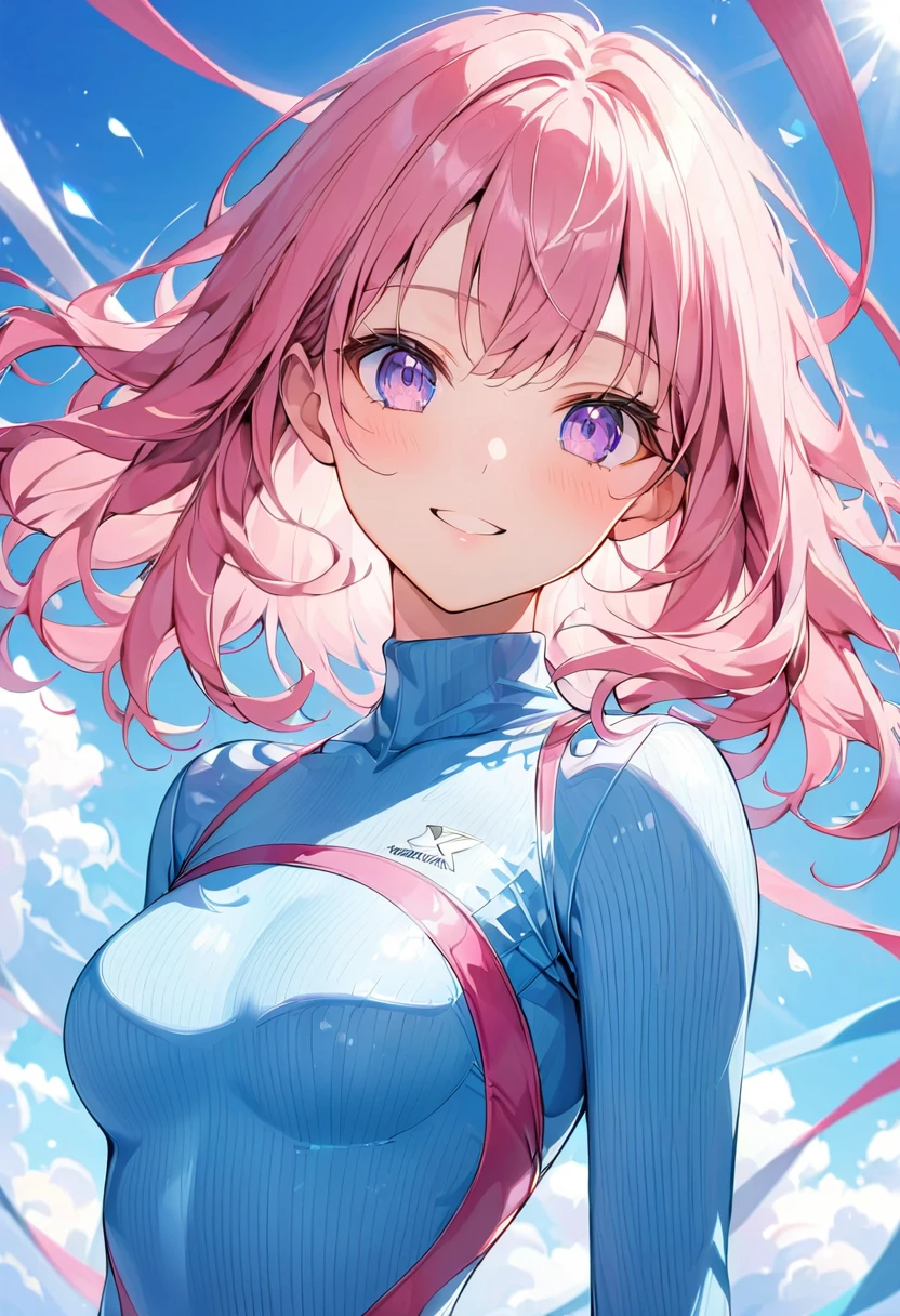 highquality illustration, masterpiece, very delicate and beautiful, attractive girl,(colorful leotard, heattech leotard,tight leotard,long_sleeve leotard,ribbed leotard,high_leg leotard,turtleneck leotard),gymnastics club,gymnastics athlete,bare legs,gymnasium background,beautiful eyes, light smile,(masterpiece, best quality:1.2), highres, extremely detailed CG unity 8k wallpaper, perfect lighting, Colourful, ultra-high res,4K,ultra-detailed, photography, 8K, HDR, 