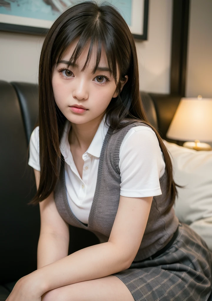 The 8k quality、Masterpiece、photorealistic、Authentic Photos、High resolution, (Teenage woman), Beautuful Women、（(Full body like))、 Detailed and beautiful lips , (beautiful brown hair、Put your ears out、Semi-long hair)、Clear and beautiful face and well-proportioned eyes, (big eye, Very beautiful and discreet makeup, Light makeup)、well-formed nose、Thin eyebrows), (In the classroom of  the school)、 (Soft light, High quality, Smooth and sharp, 10x pixelated, Beautiful eyeshadow: 1.8), sexually arousing、Ecstatic look、(((Cute high school student in black and white uniform、Japanese high school student in black uniform、white and black JK cosplay)))、(large ribbon on the chest)、 Cute round face, The mouth is closed、Hairstyle with bangs、Black miniskirt、Delicate body、(((Spread your legs wide with M-shaped legs、Sit with your knees、deliberately showing panties to the camera:1.2)))、(((M-shaped legs、Squat with your knees up、Deliberately showing panties from between the legs)))、（Lift the hem of the skirt with both hands to the top of the waist、pantie shot）、((White cute panties))、((White knee-high socks、Brown loafers))、Voluptuous thighs、Hairstyle with bangs、Black miniskirt、Delicate body、Slimed、Realistic body、Textured skin、Lean proportions、detailed finger、extremely detailed eye and face、beautidful eyes、long eyeslashes、８Head and body、low angles、Light in the eyes、Smaller face、二重まぶた、Big eyes、Golden Ratio Beauty Face、lipgloss、Background bokeh、Movie lighting and shadows from the front、Light on the face