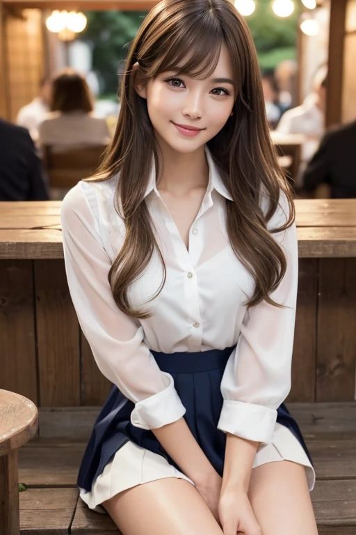 (A very beautiful and cute girl with a gentle expression), (Masterpiece:1.3), (8K, Photorealistic, Raw photography, Best Quality:1.4), (Ultra high Detailed), (Detailed face), Very perfect and beautiful cute face, (Detailed hair), Beautiful hairstyle, bangs, (Detailed eyes), cute eyes, (Detailed skin), Realistic skin, Beautiful skin, Ultra high definition, medium breasts:0.8, slim figure, (super model figure), so cute Japanese sexy young girl, gentle smile,
( Cute frilly shirt, cute frilly skirt, cat ears ),
Cowboy_shot:1.2, At a stylish cafe