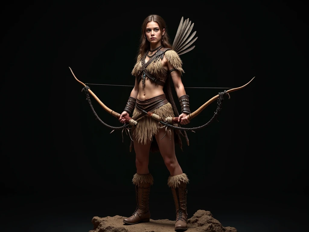 Raw photo, ((Powerful)), ((Fierce)), ((Hard bones)), Amazon Women's Group , Their presence inspires respect、awe inspiring. Wear an open leather vest, Each warrior wields a weapon such as a bow and arrow. Their sturdiness, The weathered face is、Prove your countless battles and untouched courage. Standing against the background of a dense forest with huts on the branches of the hardiest trees, They represent the indomitable spirit of the Amazon. With flowing hair and a look of determination, They embody strength, boldness, And the bond of sisters is unbreakable. This scene is、Captures the essence of their rich history and fierce warrior tradition, Immerse you in an epic tale of courage and conquest. Eye level, Scenic, masutepiece.Beautiful breasts like a work of art、Artistic areola、artistic 、Beautiful pubic area like a work of art、Draw the pubic area clearly、Sexual References、Today is the Naked Festival、Take off your clothes and indwell the spirit in your body