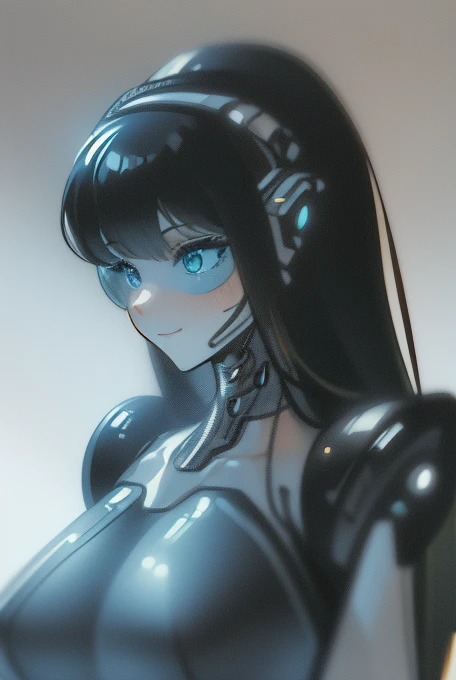 (masterpiece),(Highest quality),(Super detailed),(Best illustrations),(Best Shadow),(Absurd),(Detailed Background),(so beautiful), 16K, 8K, 4K,(Best Shadow),robotization,woman ,big bust,Robot Joint ,Metal skin,Black robot Suit,long hair,a black robot suit that covers the whole body,robot hand,cyber bodysuit,mecha head,(Detailed hands and fingers:1.2),Ball joint robot body,doll joint,beautiful face,beautiful robot girl,robotic eye,robotic hands,(no more human skin),android girl,cyborg girl,F cup, sexy body,(machine made joints:1.2),(machanical limbs:1.1),(blood vessels connected to tubes),(mechanical vertebra attaching to back),(mechanical cervial attaching to neck),no messy picture style,no emotion,tech control,black robot suit,maintenance,smile,sakurako(blue archive),hypno