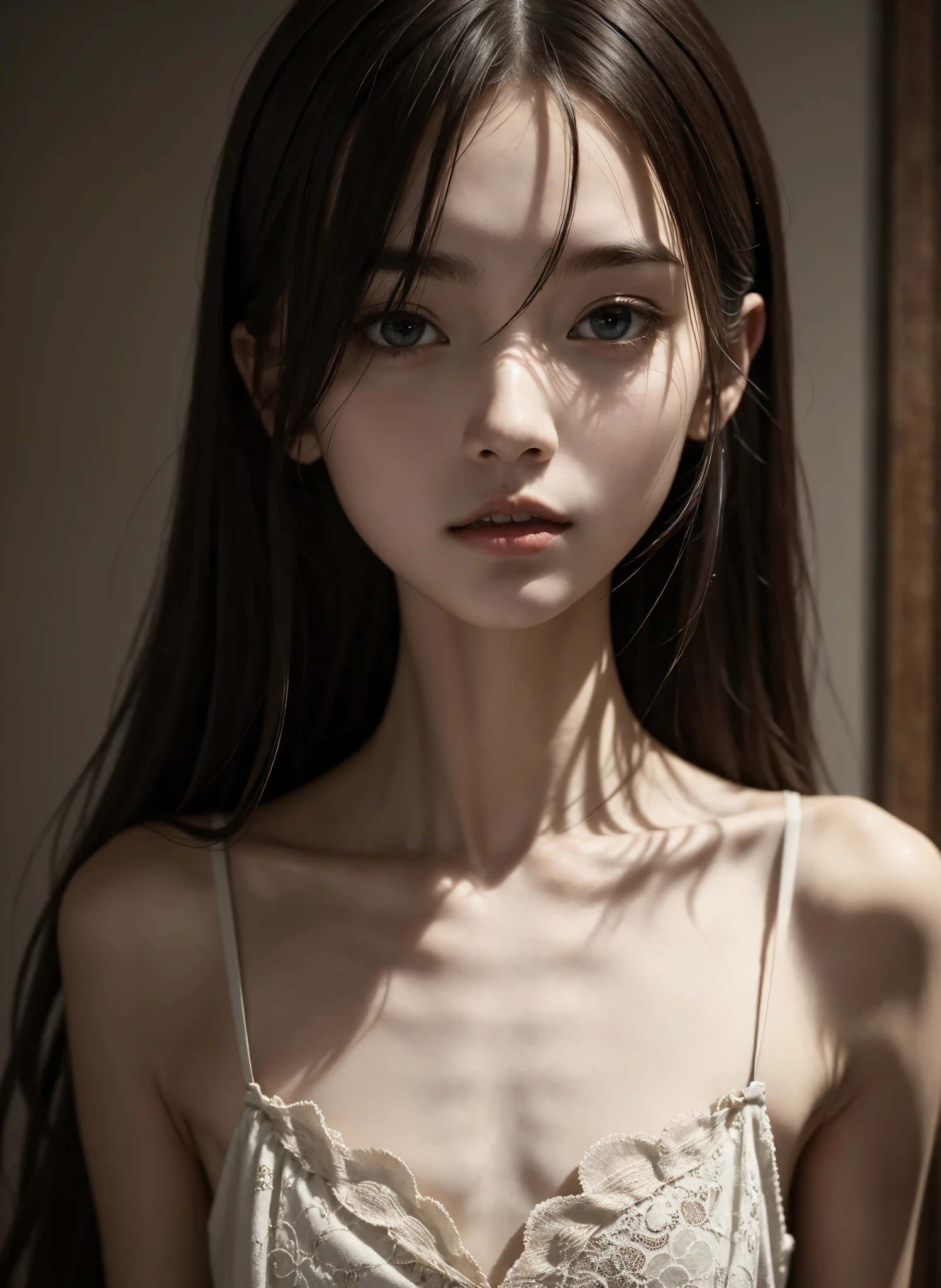 Thin arms,Narrow shoulders,公式art,  Unity 8k Wallpaper,  super detailed, beautiful, beautiful, masterpiece,  best quality, Darkness,  vibe, mystery, Romanticism, Creepy, literature, art, fashion,  victorian , race