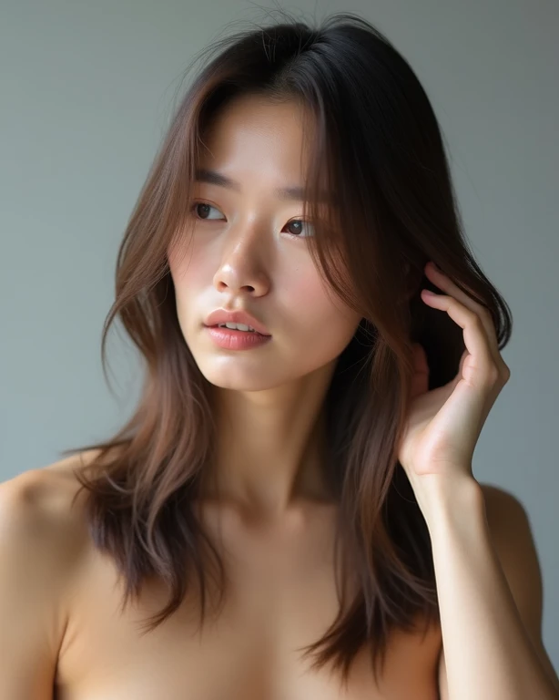gorgeous,korean,female model,24 year old,beautiful detailed lips,extremely detailed eyes and face,long eyelashes,soft wavy hair,flawless porcelain skin,delicate features,graceful and confident expression,natural and subtle makeup,[modeling:1.1],[glamorous:1.2],professional studio lighting,[highres:1.2],ultra-detailed,[realistic:1.37],[vivid colors],bokeh,soft and diffused lighting, kpop, small eyes, mature, asian looking, naked, posing on bed
