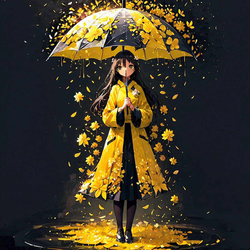 1girl\(holding umbrella\(transparent,(mass amount of petals decorate umbrella:1.3)\)\), (mass amount of petals filling in the air:1.5). petals cover ground. minimalism, simplism. BREAK .quality\(8k,wallpaper of extremely detailed CG unit, high resolution, top-quality, top-quality real texture skin, hyper realistic, increase the resolution, RAW photos, best quality, highly detailed, the wallpaper, golden ratio, high saturation realism, vibrant colors, dramatic lighting, persuasive storytelling, atmospheric scenery, captivating visuals, intricate details, strong emotions, dreamlike world\),