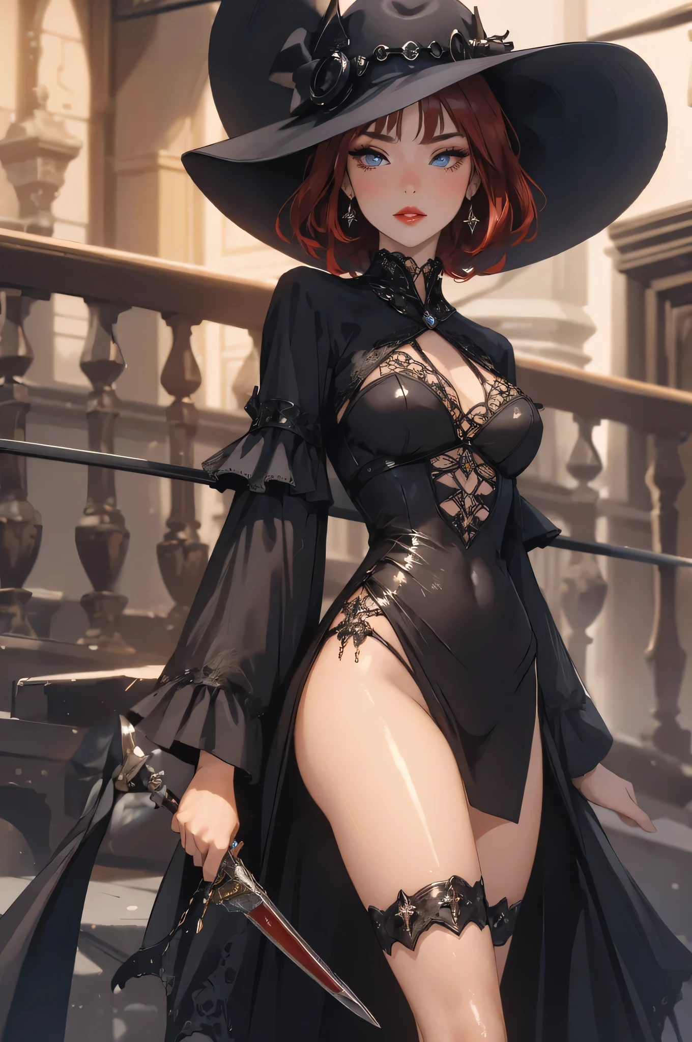 Harley Quinn，upperbody closeup，sideface，Actions with exaggeration，cleavage，Cocked buttocks，Spooky picture，（tarot cards：1.4），tmasterpiece， best qualtiy， CG， the wallpaper， HDR， high qulity， k hd， extremely detaile， ((offcial art))