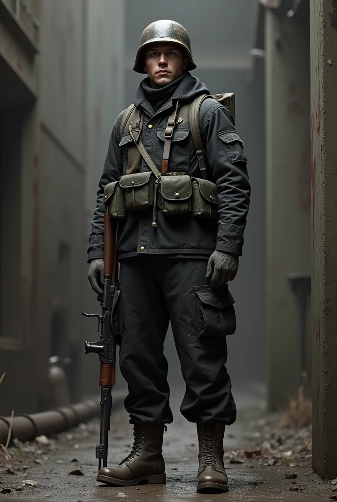 (8k resolution ,ultra detailed:1.2),(realistic:1),digital illustration,(photorealistic:1),
(1men:1.2),(standing),(full_body:1.2),(from side:0.8),
(film grain:1.3),
(simple background,white background:1.5),
(winter:1.4),
(science_fiction,cyberpunk:1.4),
(helmet,long military coat,ammo belt,gasmask,bulletproof vest,cargo pants,glove,radio,grenade:1.2),
(glowing eyes:1.1),
(supermodel:1.4),(muscular:1.3),
<lora:hipoly3DModelLora_v20:0.2>,
<lora:flat2:-0.5>,
<lora:ww1ger_v0.1:0.6>,ww1ger,
<lora:BetterGuns-V1:1>,