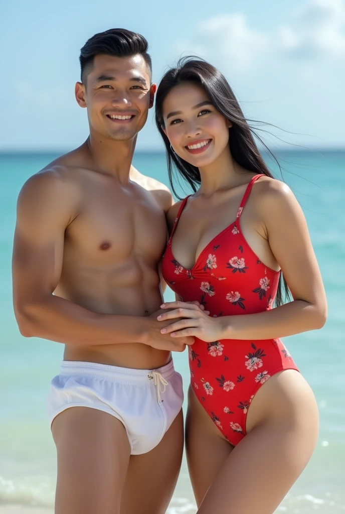He has a chun in a bikini