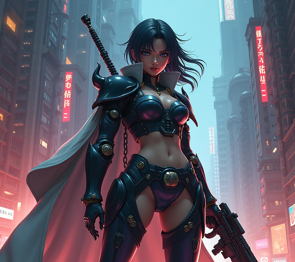 ((dark dieselpunk art)), (minimum light), hopeless demon girl, Black skin, dark Black skin, Ashen skin, black Ashen skin, metal brackets in the case, long black hair, empty black, dark black empty eyes, ((Less clothing)), (piercing), open belly, extra metal limbs, Dark lighting, (cold light), metal radio antennas, very detailed art, very detailed background, very detailed background дизельпанка