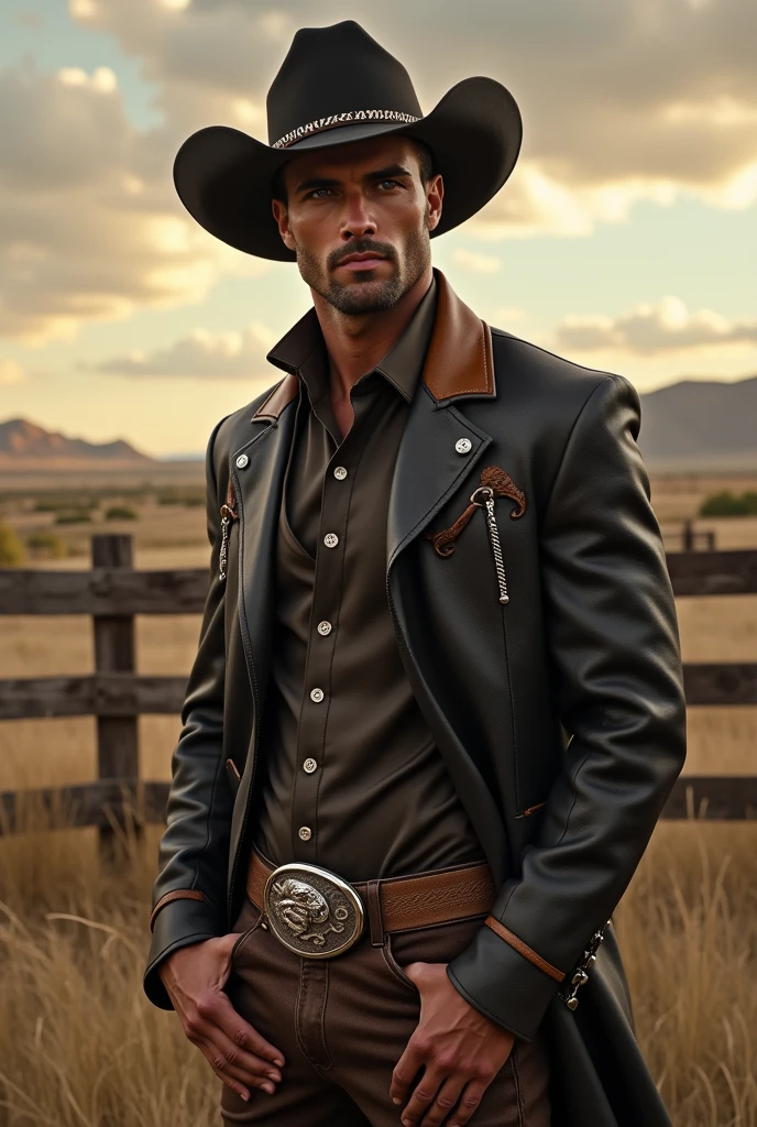 Jaguar elegant Texas ranchera men's body - SeaArt AI