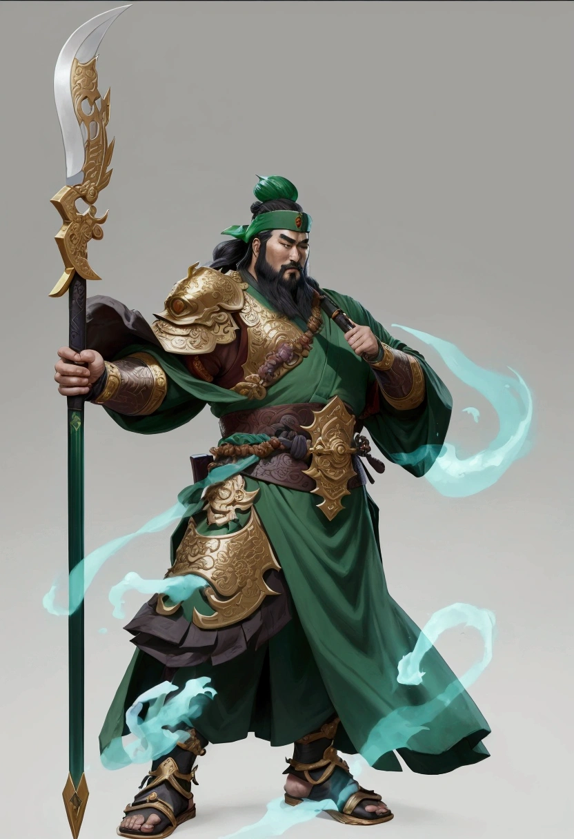 a cartoon of a man in a green robe holding a sword, guan yu, inspired by Hu Zaobin, inspired by Huang Shen, feng zhu concept art, inspired by Shen Zhou, inspired by Huang Ding, inspired by Dong Yuan, bian lian, concept art of a monk, g liulian art style, inspired by Wu Bin, inspired by Shen Quan，8K