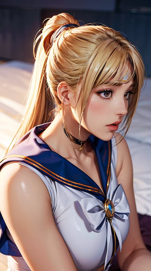 ((masterpiece)), ( best quality), (  super detailed ), (( very detailed)), 4K, (8k), Sailor Moon,  Long Blonde Hair, Double Ponytail, Sailor Moon aesthetics, Dream Core,whole body