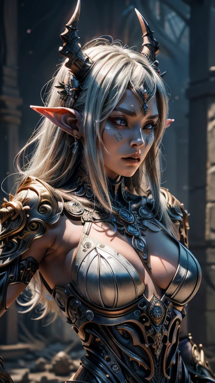 masterpiece, highest quality, an elf squad on the line, very beautiful extremely detailed face and green sharp eyes, detailed full body, shining gold crown detailed smooth white hair, detailed outfit, (low angle view), evening baground colorful, cinematic lighting, photorealistic, 8k, hyper detailed, intricate details, (best quality), High contrast(realistic), (masterpiece)