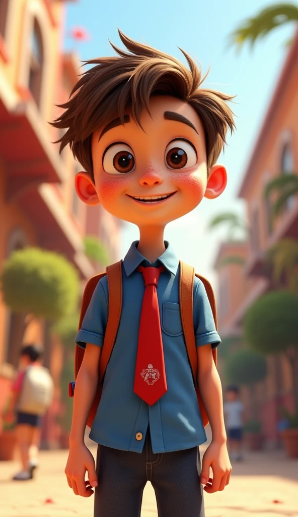 Photo of a boy student! Pixar style 